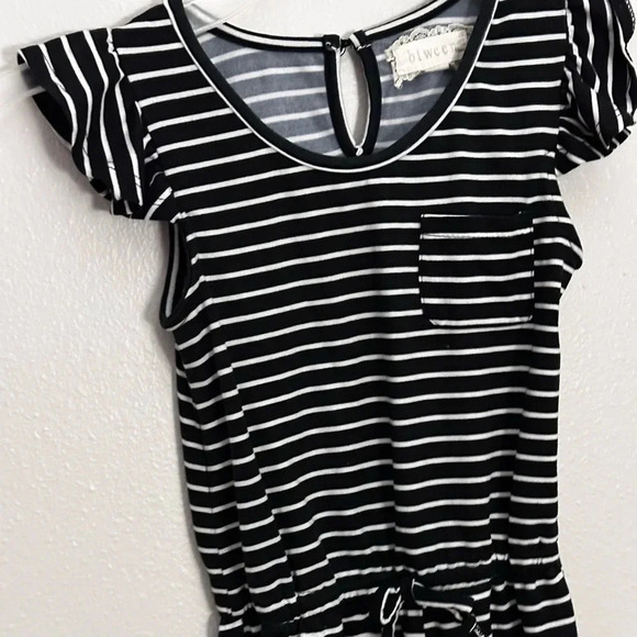 Girls Kids Btween Stripe Black Romper Size 6x - Picture 4 of 11